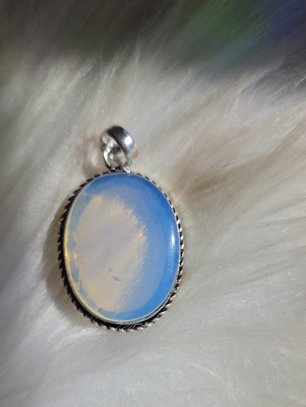 Opalite Silver Plated 925 Gemstone Necklace Pendant